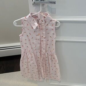 Carter's Pink Striped Toddler Shirt with Floral Accents